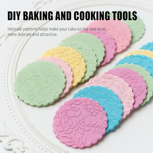 KALAIEN Cookie Stamps,Fondant Impression Mat Set of 3 Style 2 - color: Style 2