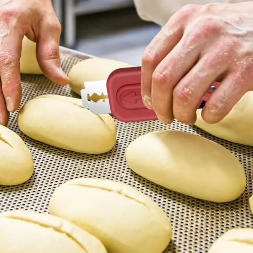 Premium Extractable & Magnetic Bread Lame Dough Scoring Tool, Sourdough Bread Lame Slashing Tool, Bread Dough Cutter Slashing Razor Tool,5 Razor Blades, Dough Scoring Knife Upgraded (Red) - color: Red