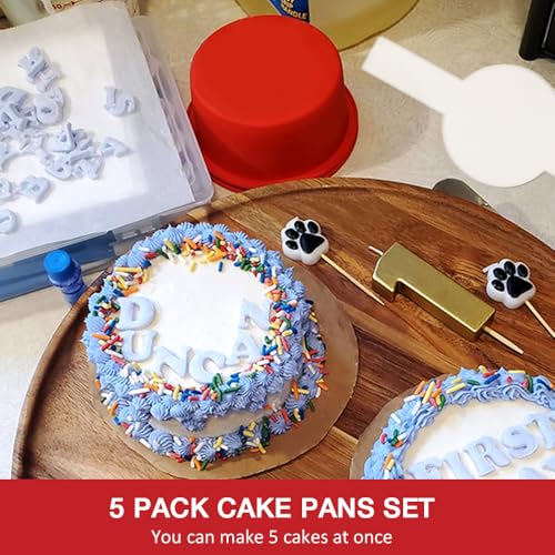 Alimat PluS 5 Pack 4 Inch Round Cake Pans with 100 Pcs Parchment Paper - size: 4 inches
