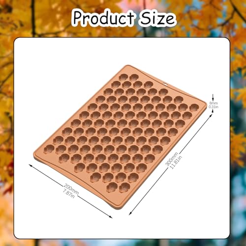 Fall Silicone Molds 100-Cavities 3D Turkey Chocolate Mold Thanksgiving Theme Chocolate Candy Moulds Homemade Cute Chocolate Mold for Autumn Party Harvest Theme Candy Pudding Jelly Making - color: Styl 10