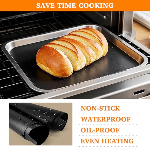 Air Fryer Liners Reusable Teflon Mats Compatible with Nuwave Bravo xl Air Fryer Toaster Smart Oven, Baking Sheet Liners AirFryer Accessories for Nuwave 12-in-1 30qt Oven, 5 Pcs, 9x13 inches