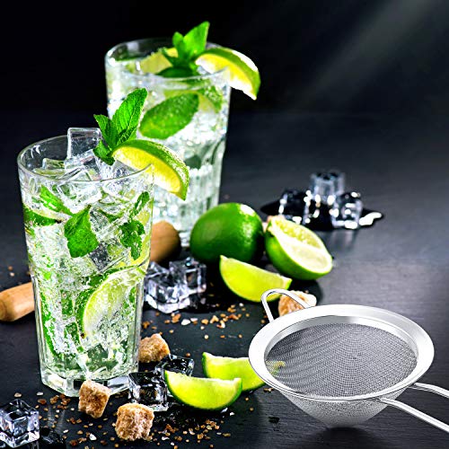 3 Pieces Cocktail Strainer Bar Strainer Fine Mesh Tea Strainer, 3.3 in (Pack of 2) - size: 3.3 Inches (Pack of 2)