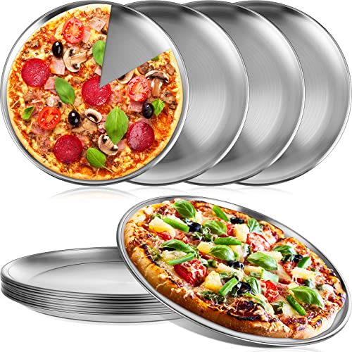8 Pieces Silver Pizza Pans 10 Inch Bakeware - color: Silver, size: 10 Inch