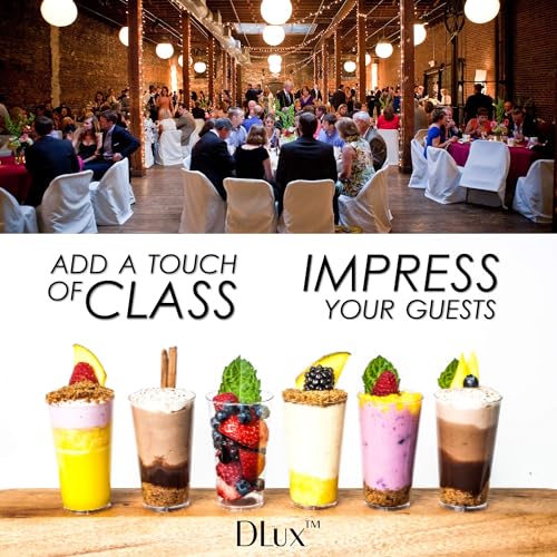 DLux 50 x 3 oz Mini Dessert Cups with Spoons, Shooter - color: 50 cups + 50 spoons