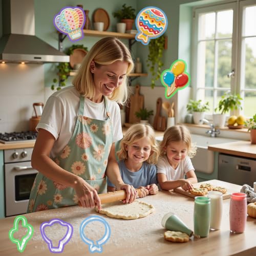 hitsuki Balloon Cookie Cutter Set Metal Balloon Shapes Cookie Molds，3Pcs