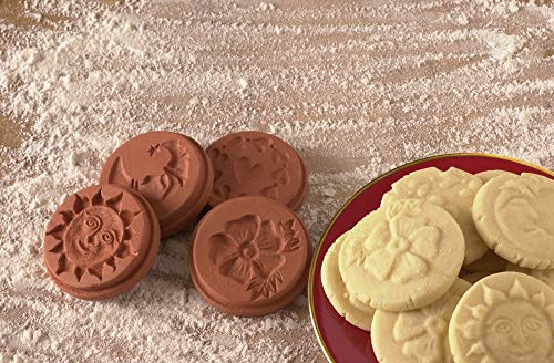JBK Pottery Terra Cotta Cookie Stamps for Baking, Oven & Dishwasher Safe - Cookie Cutter, Molder, Stamper Press, Ideal for Cookies, Polvoron, Pastry, Shortbreads, Butter Maker - Love Set of 3 Designs - size: Love Set of 3