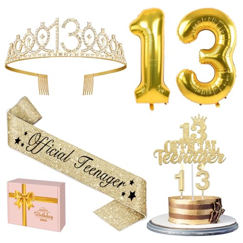 YeohJoy Gold 13th Birthday Decorations for Girls - style: 13th