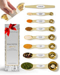 Styled Settings White and Gold Magnetic Measuring Spoons, 8-Piece - color: White & Gold
