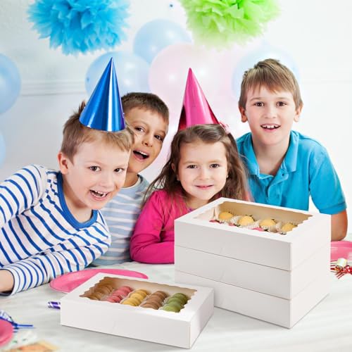 White Cookie Boxes with Window, 30 Pack, 12" x 8" x 2.5" - size: 12" x 8" x 2.5"