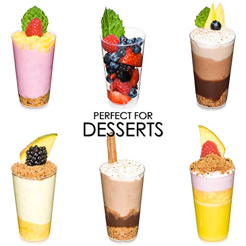 DLux 50 x 3 oz Mini Dessert Cups with Spoons, Shooter - color: 50 cups + 50 spoons