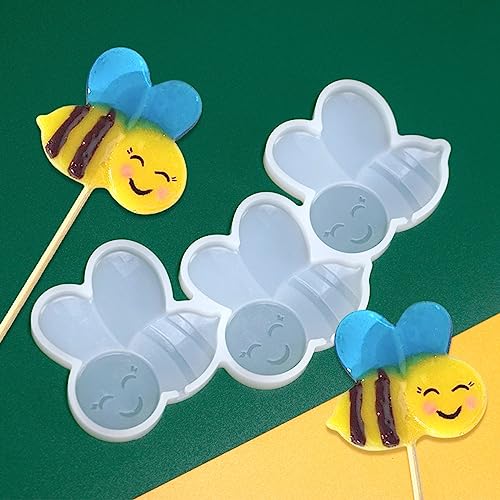 mostsom Silicone Lollipop Molds,Chocolate Candy Mold Lollypop Sucker Molds Flower Honeycomb Chocolate Hard Candy Molds No Sticks 2PCS (E_ Bee) - size: E_ Bee