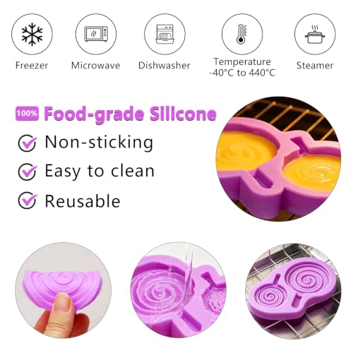 Infovox 4 Pack Bow-Shaped Lollipop Molds Silicone, Chocolate Lollipop Molds