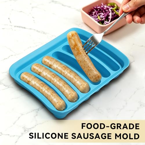 Silicone Baking Molds, Sausage-Shaped - color: Blue