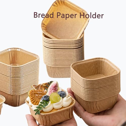 50 Pcs Square Cupcake Liners, Disposable Paper Loaf Pans for Baking - color: square-50