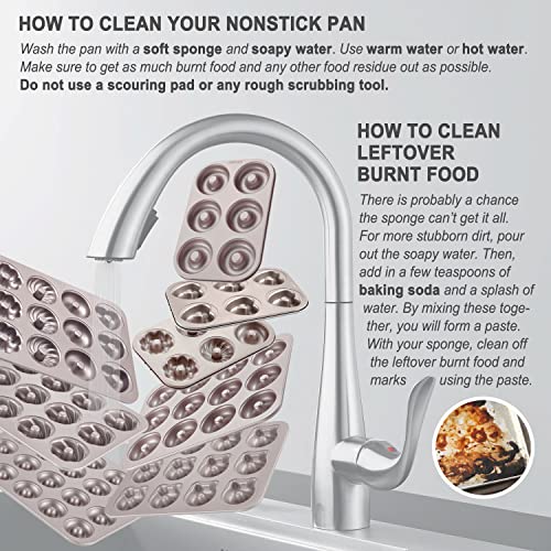 CHEFMADE Donut Mold Cake Pan, 6-Cavity Non-Stick Ring Doughnut Bakeware for Oven Baking (Champagne Gold) - size: 05 - Round 6 Cups