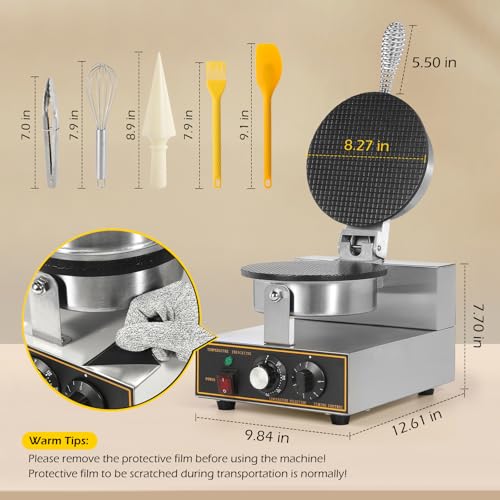 Dyna-Living Waffle Cone Maker Commercial Ice Cream Waffle Cone Machine