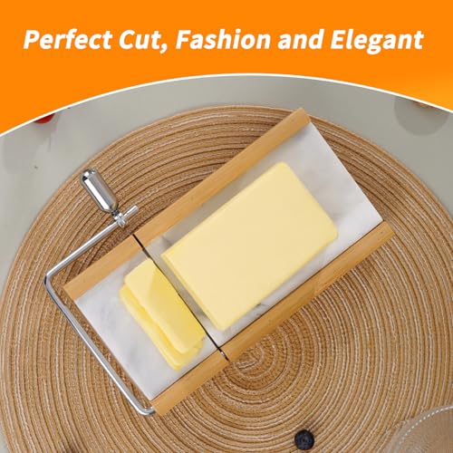 Tianman Marble Cheese Slicer/Cutter & 4 Cutting Wires,Heavy Duty8.27"x 4.4" - color: White