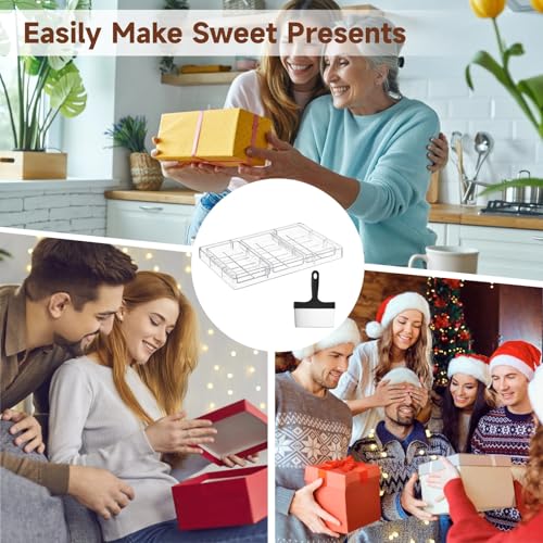 Polycarbonate Chocolate Molds, Chocolate Candy Mold with Chocolate Scraper, 3-Cavity Chocolate Making Molds for Smoothing Cheese, Cream (B) - color: B