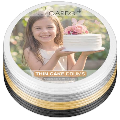 1/4" Cake Drum 12 Inch (12 Pack) Value Bundle in White, Silver, Gold, Black - color: White + Silver + Gold + Black, size: 12" (12 Pack)