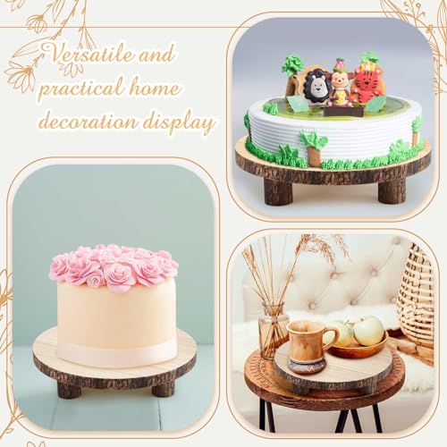Roowest 2 Set Wood Cake Stand, 9" &10" Holder for Wedding Table Centerpiece