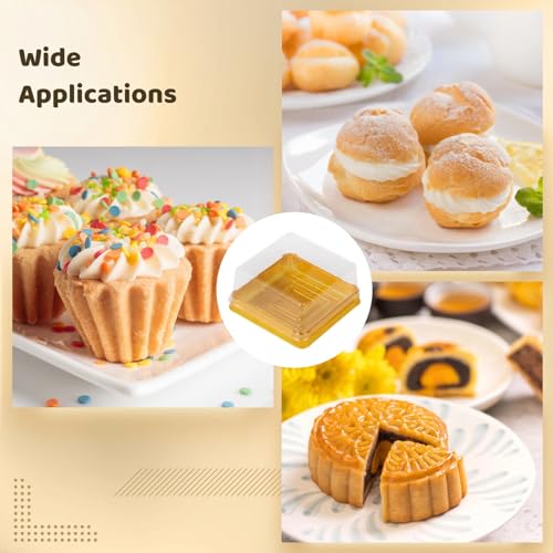 100 Pcs Mini Cupcake Containers, Moon Cake Box with Lids, Mini Cake Containers, Individual Wrapped, Ideal for Party Favors, Baked Goods & Gift Packaging