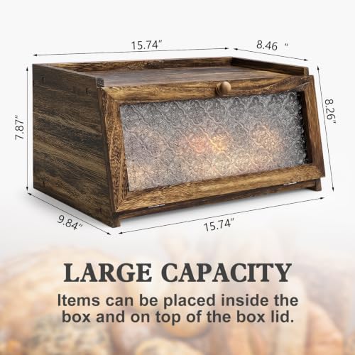 LOHASOK Bread Box for Kitchen Countertop,Charred Crabapple - color: Carbonized Crabapple, size: 1‑tier