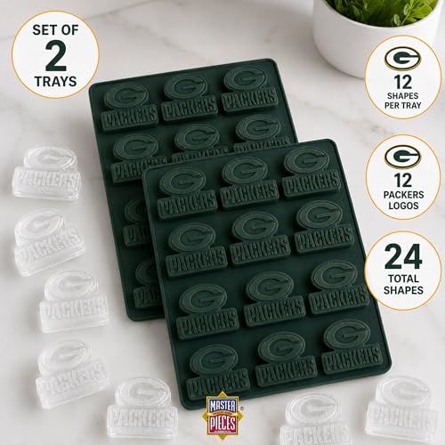 MasterPieces Game Day Set - FanPans NFL Green Bay Packers - Silicone Ice Cube Trays Two Pack - Dishwasher Safe - style: Green Bay Packers