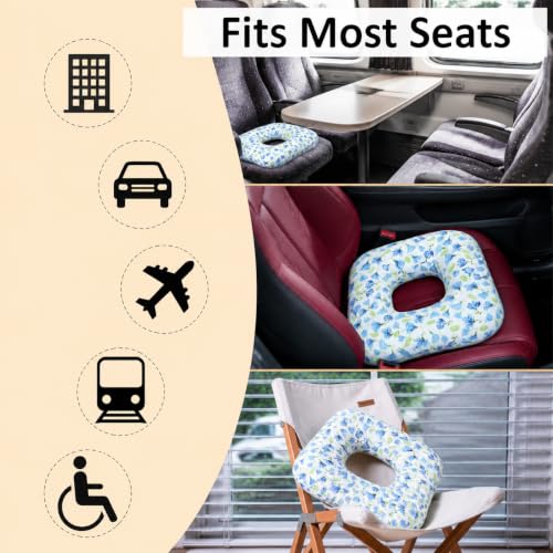 Hshbxd Donut Pillow, Tailbone Cushion for Wheelchair, Office and Travel - color: Flower — Iris