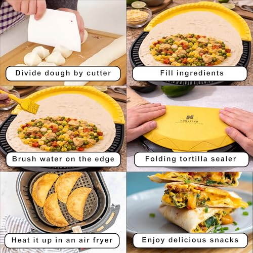 3-in-1 Tortilla Wrap Sealer & Crimper Press – Large Adjustable 6, 8, 10 Inch – Heavy Duty Taco, Quesadilla & Empanada Maker – BPA-Free Tortilla Wrap Sealer, Cutter & Presser for Burritos & Sandwiches