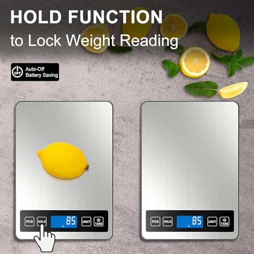 Fuzion Food Scale, 22lb/0.1oz Digital Kitchen Scale - 7 Units, Tare & PCS