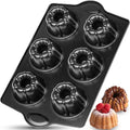 Webake Mini Fluted Cake Pan for Baking, Nonstick 3.5" Small Fluted Cake Pans Heavy Gauge Carbon Steel, 6-Cavity - size: 3.5 Inch Fluted (Pack of 1)