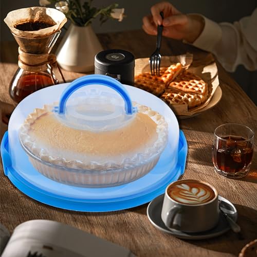 2 Pack Pie Containers with Lids and Handles Cheesecake Containers, Pie Containers, Thanksqiving Gifts - color: Blue