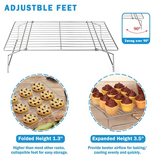 P&P CHEF 16 Inch Baking Sheet with Rack Set, Pans with Stackable Racks - size: 16 + 16 Inch, style: Pans with Stackable Racks
