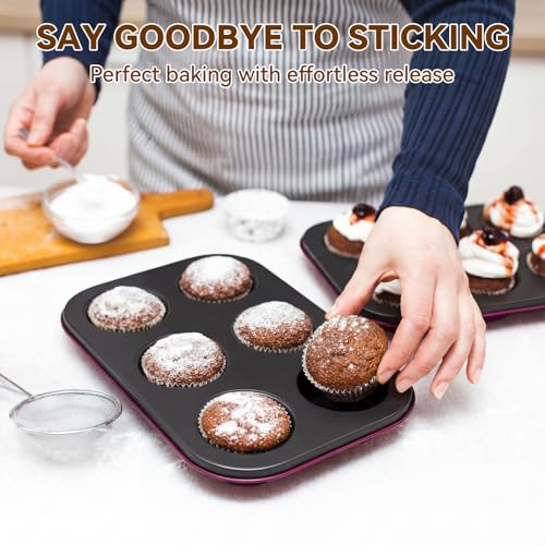 Wildone 13-Piece Baking Pans Set, Nonstick Bakeware Sets, Plum - color: Plum