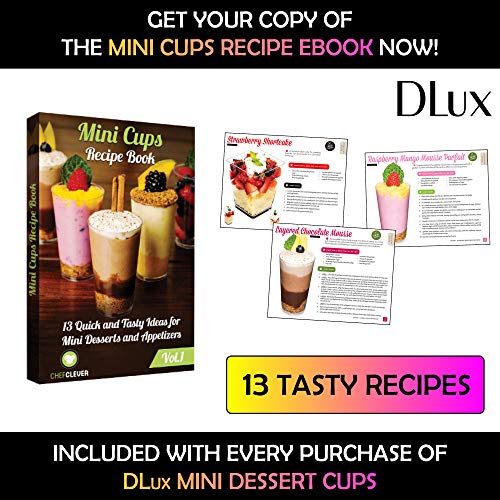DLux 50 x 3 oz Mini Dessert Cups with Spoons, Shooter - color: 50 cups + 50 spoons