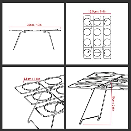 2 Pack Ice Cream Cone Holders Rack with 12 Holes Cake Cone Stand, Silver - color: Silver
