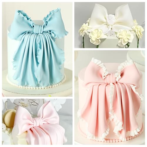 KALAIEN Bow Cookie Cutter, 3Pcs Plastic Bowknot Cutter Sets - color: Large Bow Tie