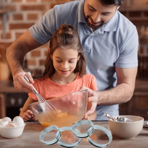 10Pcs Cookie Rings for Baking Cooking English Muffin Crumpet Rings Stainless Steel Round Cookie Double Rolled Tart Molds for Kitchen Baking, 4+3.35 Inch - size: 4 Inch and 3.15 Inch