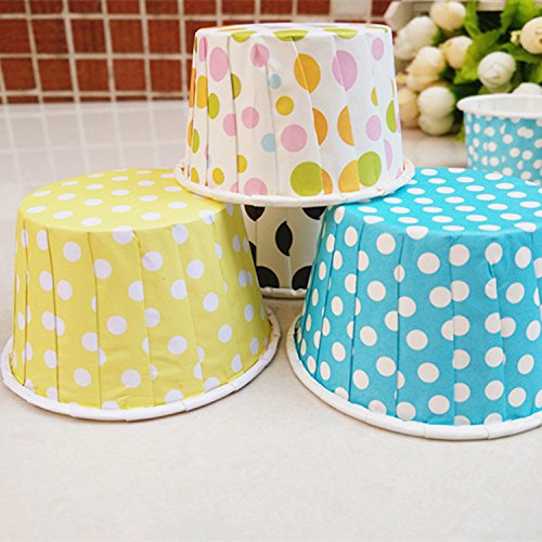 100 Pack Colourful Cake Baking Cups Muffin Cases Paper Heat Resistance Home Party - color: Style 3, size: 100Pcs