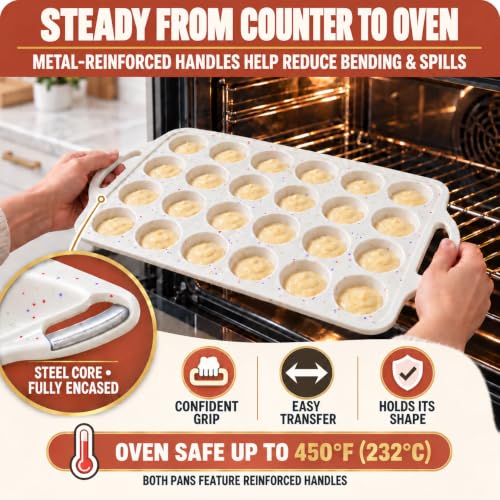 Silicone Mini Muffin Pan for Baking, 24 Cup 1 Pack, BPA-Free Muffin Tin - color: Cream, size: Mini (24 Cups Pan)