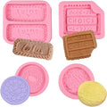 4 Pcs Biscuit Silicone Molds Cookies Chocolate Candy Fondant Molds - color: F-24