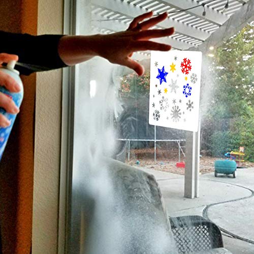 Konsait Large Christmas Snowflake Stencil Template,Reusable Plastic Painting DIY Crafts Templates,Xmas Snowflake Decor for Wood Window Glass Greeting Card,Cookies, Cake,Biscuit,Dessert,Coffee Decor