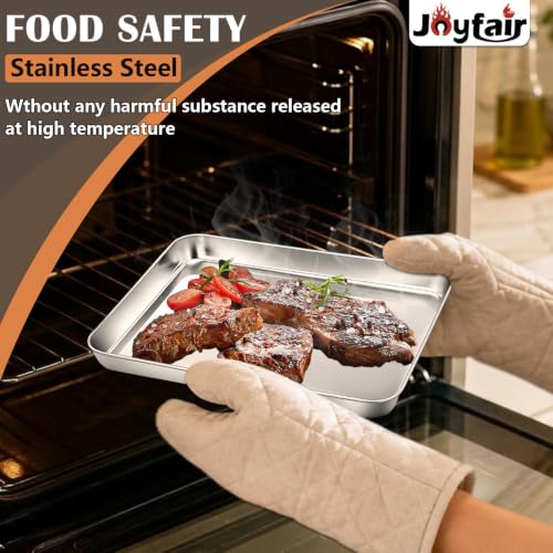 10.4"x8" Baking Sheet Pan(2Pcs), Joyfair Stainless Steel Toaster Oven Tray - size: 10.4"x8"