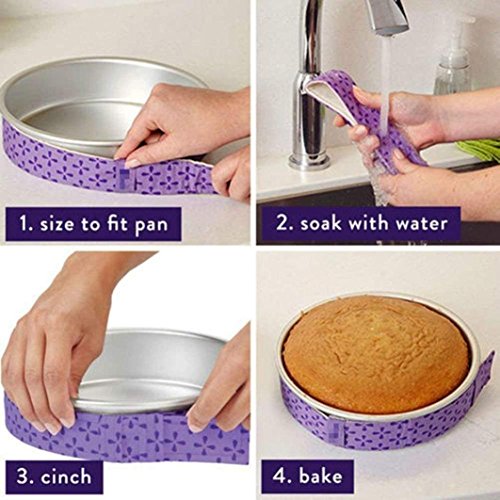 Mity rain 4-Piece Cake Pan Dampen Strips - color: 4PCS