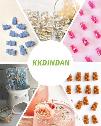 Gummy Bear Silicone Molds 4 PCS, KKDINDAN Mini Size Chocolate Gummy Molds with 2 Droppers, BPA Free Food Grade Platinum Silicone Molds, Nonstick Candy Molds - size: Bear Molds 1ML