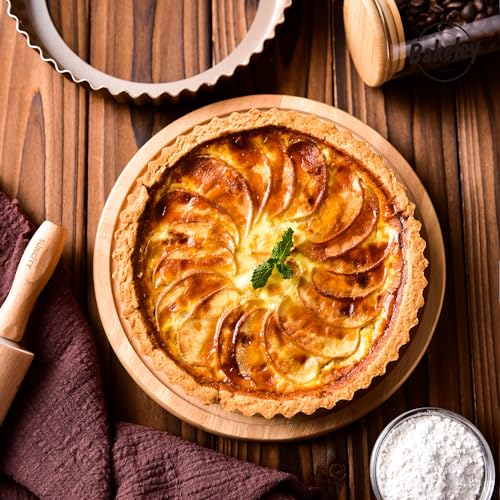8-Inch Non-Stick Round Tart Pan with Removable Loose Bottom, Quiche Pan for Oven Baking (Champagne Gold) - size: 8" Round (Champagne Gold)