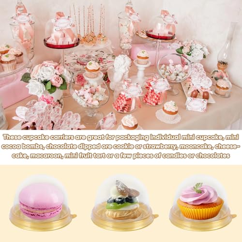 50 Pcs Mini Cake Containers with Clear Dome Lids
