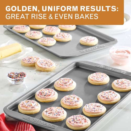 Farberware Nonstick Bakeware Cookie Pan Set, Baking Sheets, 2-Piece, Gray - size: 11" x 17" (2 piece)