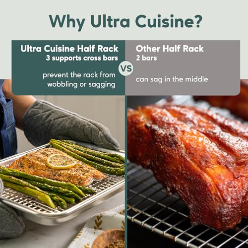 Ultra Cuisine Cooling & Baking Rack Set - 8.5'' x 12'' - Set of 2 - size: 8.5" x 12" 2-Pack