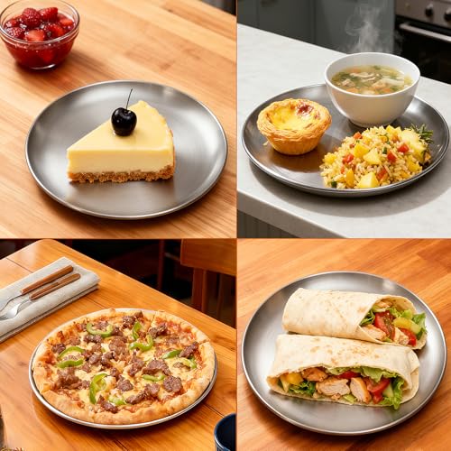 16 Inch Pizza Pan for Oven 2 Pack Stainless Steel Baking Sheet Round Plates for Cake Pie and Salad Pizza Steel Large Tray Oven Dishwasher Safe & Easy Clean - size: 16 Inch
